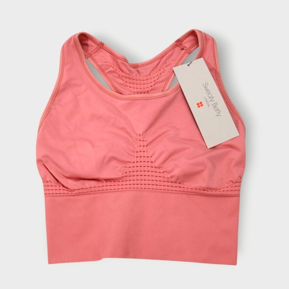 Sweaty Betty Other - Sweaty Betty Stamina Longline Sports Bra sz M Blush Pink NWT Workout Compression